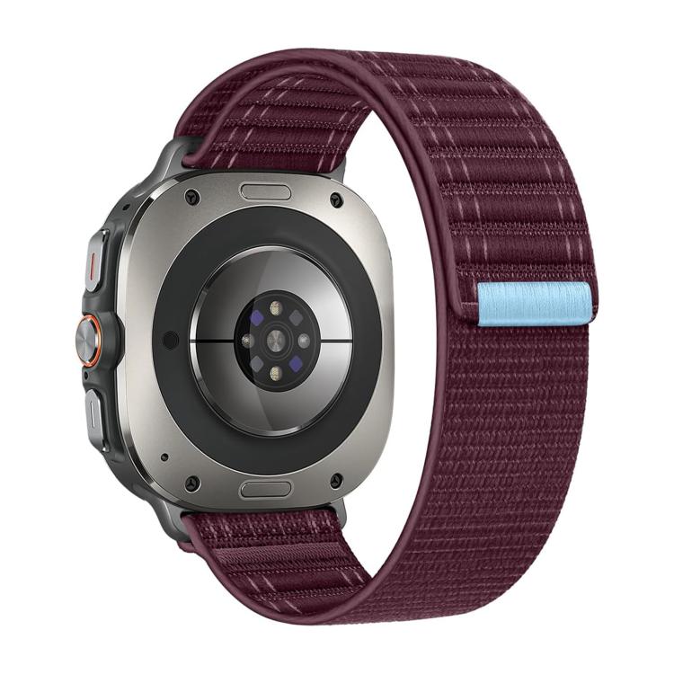 For Samsung Galaxy Watch Ultra 47mm / Ultra 2025 Kalebol Hook and Loop Fastener Nylon Strap(Wine Red) - free shipping - PMC TechLife - Order now!