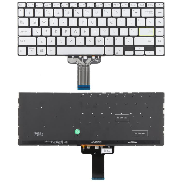 US Version Backlit Laptop Keyboard for Asus VivoBook S14 X421 X421DA X421UA X421EP X421EQ X421JQ X421FP X421FF X421FL(Silver) - Replacement Keyboards by PMc TechLife | Online Shopping South Africa | PMc TechLife | Buy Now Pay Later Mobicred