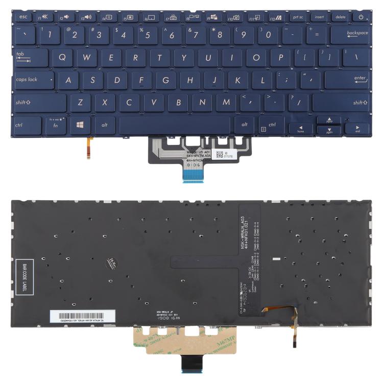 US Version Backlit Laptop Keyboard for Asus ZenBook 14 UX434 UX434F UX434FA UX434FL UX434FLC(Blue) - Replacement Keyboards by PMc TechLife | Online Shopping South Africa | PMc TechLife | Buy Now Pay Later Mobicred