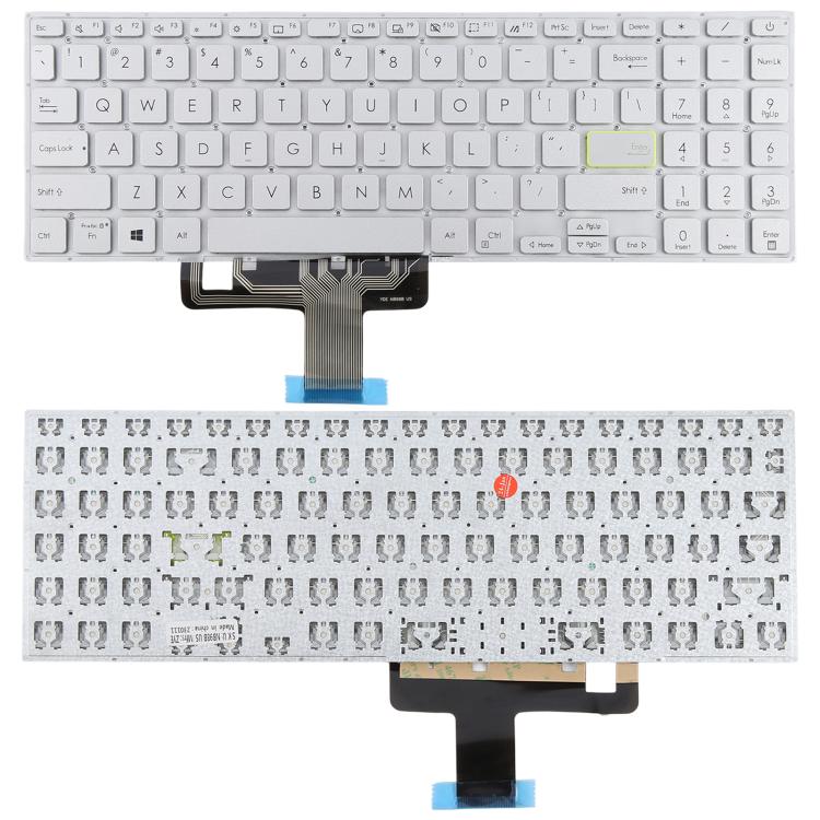US Version Laptop Keyboard for Asus VivoBook X521 V5100E X521FL S5600F S533F 2020(Silver) - Replacement Keyboards by PMc TechLife | Online Shopping South Africa | PMc TechLife | Buy Now Pay Later Mobicred