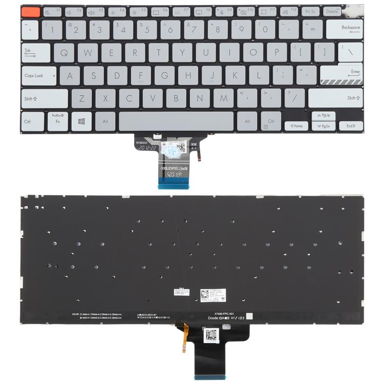US Version Backlit Laptop Keyboard for Asus Vivobook Pro 14X M7400 M4700 M4700QC M4700PC M7600 M3400 M3401 M3401Q X7400 X3400 X3400P K3400P(Gray) - Replacement Keyboards by PMc TechLife | Online Shopping South Africa | PMc TechLife | Buy Now Pay Later Mobicred