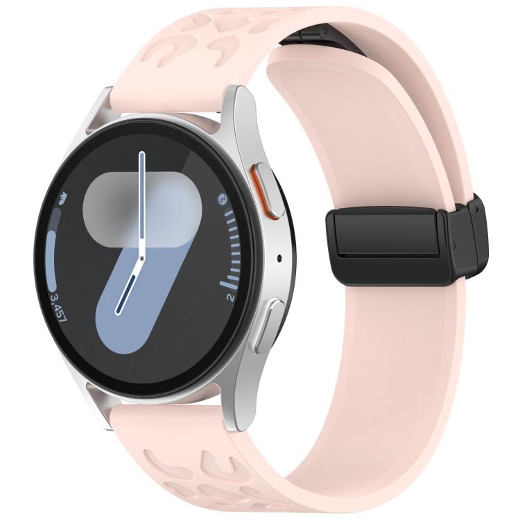 18mm Kalebol Universal Leopard Print Magnetic Folding Buckle Silicone Strap(Pink) - 22mm Bands by Kalebol | Online Shopping South Africa | PMc TechLife | Buy Now Pay Later Mobicred