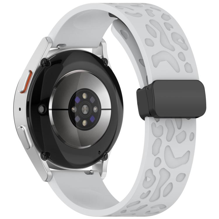 18mm Kalebol Universal Leopard Print Magnetic Folding Buckle Silicone Strap(Light Grey) - free shipping - PMc TechLife - Order now!