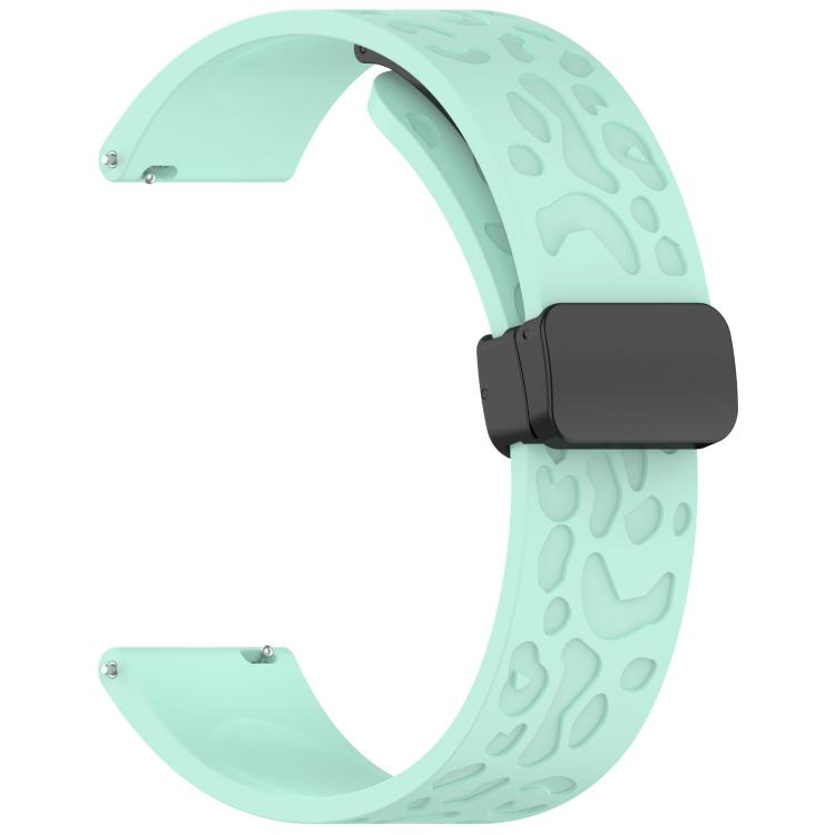 18mm Kalebol Universal Leopard Print Magnetic Folding Buckle Silicone Strap(Teal Blue) - free shipping - PMc TechLife - Order now!