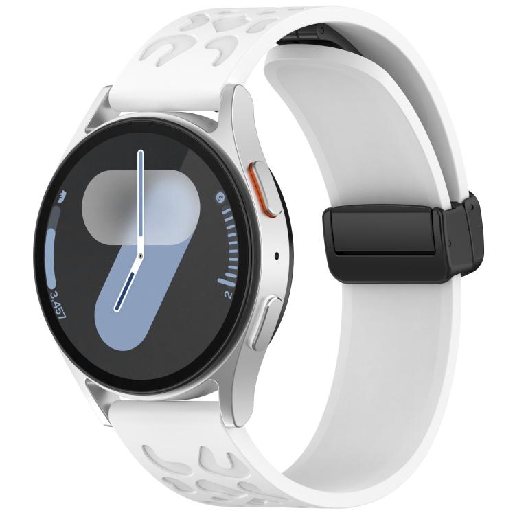 20mm Kalebol Universal Leopard Print Magnetic Folding Buckle Silicone Strap(White) - free shipping - PMc TechLife - Order now!