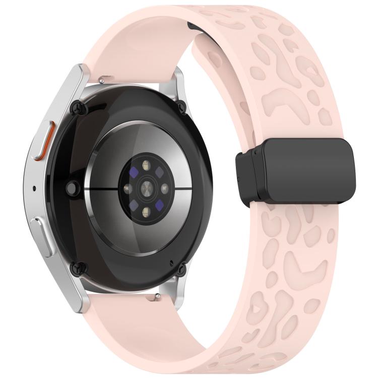 20mm Kalebol Universal Leopard Print Magnetic Folding Buckle Silicone Strap(Pink) - free shipping - PMc TechLife - Order now!
