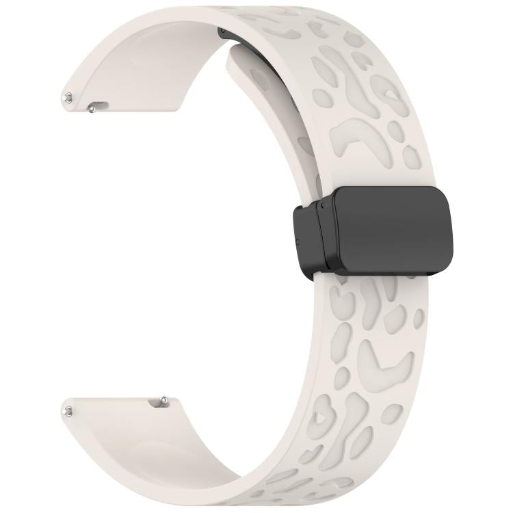 20mm Kalebol Universal Leopard Print Magnetic Folding Buckle Silicone Strap(Starlight) - 22mm Bands by Kalebol | Online Shopping South Africa | PMc TechLife | Buy Now Pay Later Mobicred