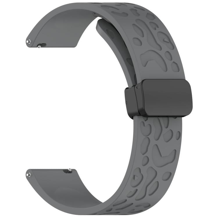 22mm Kalebol Universal Leopard Print Magnetic Folding Buckle Silicone Strap(Space Grey) - 22mm Bands by Kalebol | Online Shopping South Africa | PMc TechLife | Buy Now Pay Later Mobicred