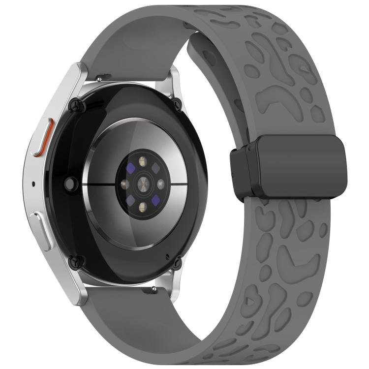 22mm Kalebol Universal Leopard Print Magnetic Folding Buckle Silicone Strap(Space Grey) - 22mm Bands by Kalebol | Online Shopping South Africa | PMc TechLife | Buy Now Pay Later Mobicred