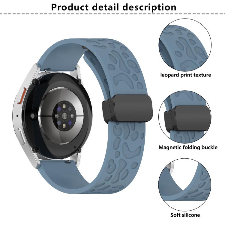 20mm Kalebol Universal Leopard Print Magnetic Folding Buckle Silicone Strap(Space Grey) - free shipping - PMc TechLife - Order now!