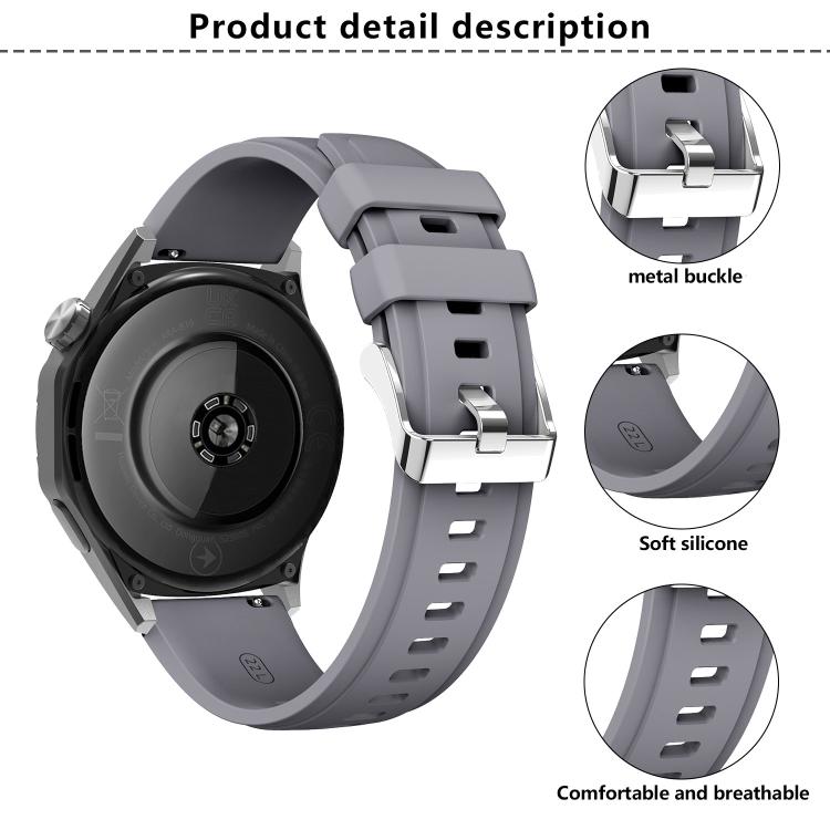 Kalebol 22mm Universal Silicone Watch Strap(Space Grey) - free shipping - PMc TechLife - Order now!