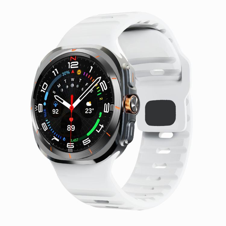 For Samsung Galaxy Watch Ultra 47mm / Ultra 2025 Kalebol Wave Reverse Buckle Silicone Strap(White) - free shipping - PMC TechLife - Order now!