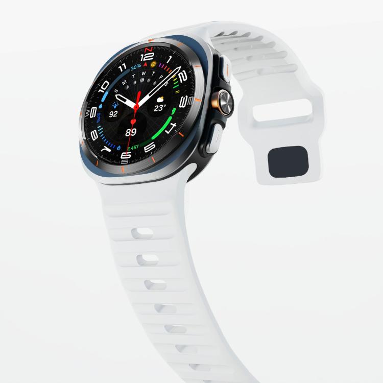 For Samsung Galaxy Watch Ultra 47mm / Ultra 2025 Kalebol Wave Reverse Buckle Silicone Strap(White) - free shipping - PMC TechLife - Order now!