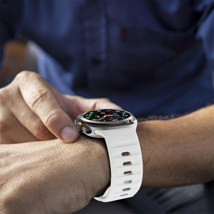 For Samsung Galaxy Watch Ultra 47mm / Ultra 2025 Kalebol Wave Reverse Buckle Silicone Strap(White) - free shipping - PMC TechLife - Order now!
