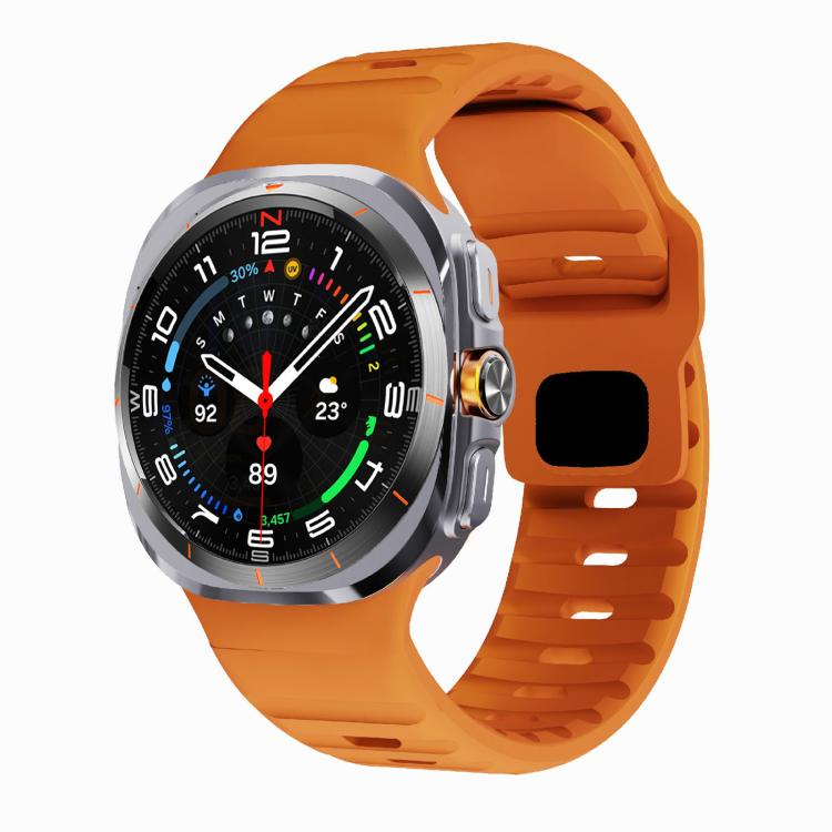 For Samsung Galaxy Watch Ultra 47mm / Ultra 2025 Kalebol Wave Reverse Buckle Silicone Strap(Orange) - free shipping - PMC TechLife - Order now!