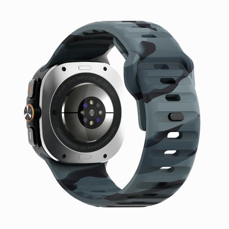 For Samsung Galaxy Watch Ultra 47mm / Ultra 2025 Kalebol Wave Reverse Buckle Silicone Strap(Black Gray Camouflage) - free shipping - PMC TechLife - Order now!