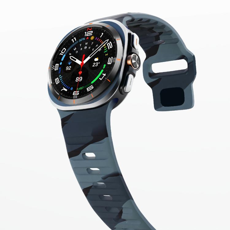 For Samsung Galaxy Watch Ultra 47mm / Ultra 2025 Kalebol Wave Reverse Buckle Silicone Strap(Black Gray Camouflage) - free shipping - PMC TechLife - Order now!