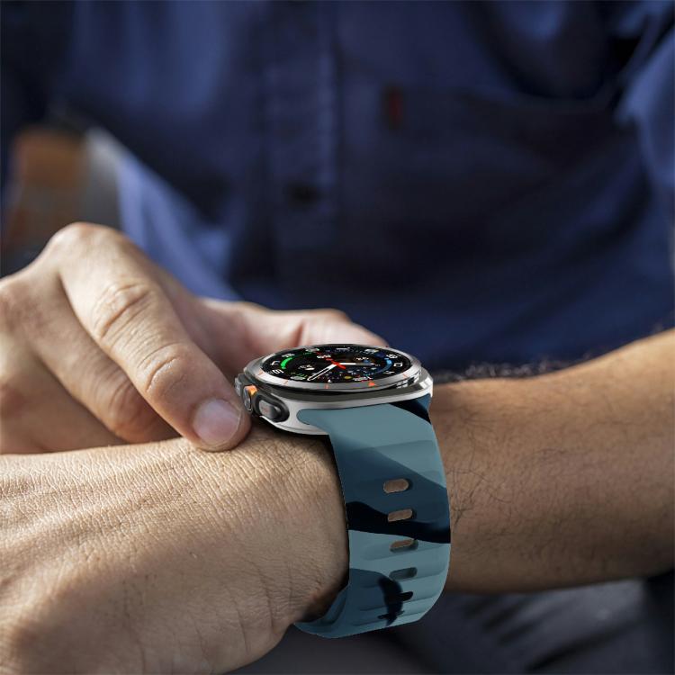 For Samsung Galaxy Watch Ultra 47mm / Ultra 2025 Kalebol Wave Reverse Buckle Silicone Strap(Black Gray Camouflage) - free shipping - PMC TechLife - Order now!