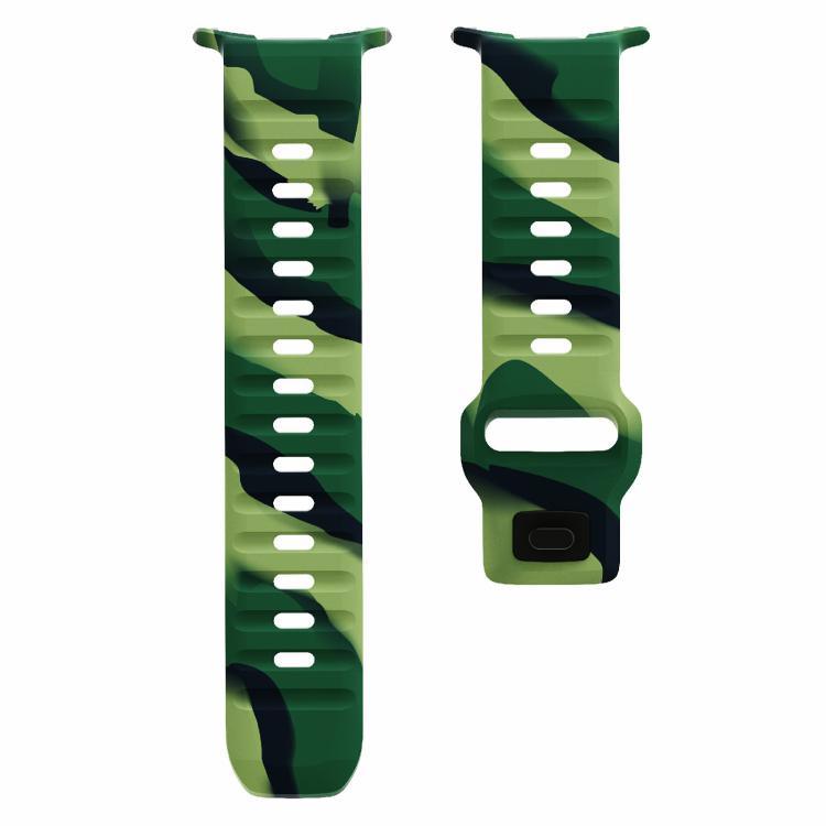 For Samsung Galaxy Watch Ultra 47mm / Ultra 2025 Kalebol Wave Reverse Buckle Silicone Strap(Army Green Camouflage) - free shipping - PMC TechLife - Order now!