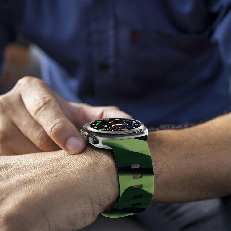 For Samsung Galaxy Watch Ultra 47mm / Ultra 2025 Kalebol Wave Reverse Buckle Silicone Strap(Army Green Camouflage) - free shipping - PMC TechLife - Order now!