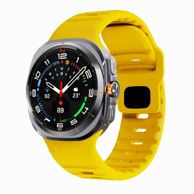 For Samsung Galaxy Watch Ultra 47mm / Ultra 2025 Kalebol Wave Reverse Buckle Silicone Strap(Racing Yellow) - free shipping - PMC TechLife - Order now!