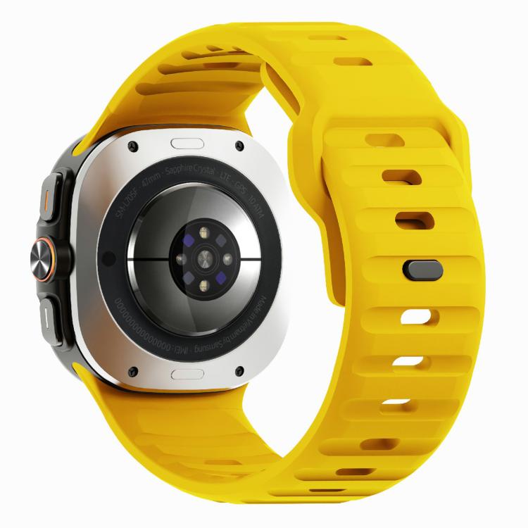 For Samsung Galaxy Watch Ultra 47mm / Ultra 2025 Kalebol Wave Reverse Buckle Silicone Strap(Racing Yellow) - free shipping - PMC TechLife - Order now!