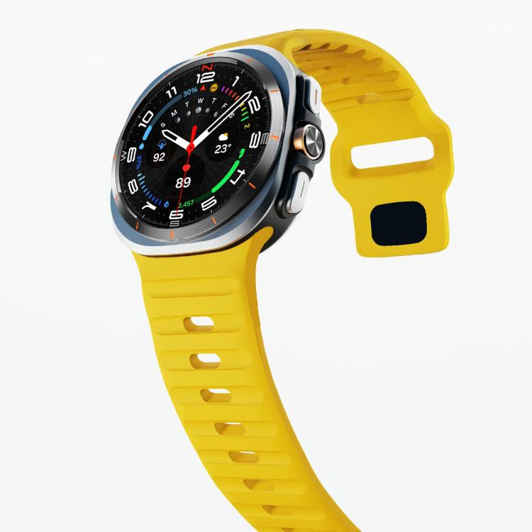 For Samsung Galaxy Watch Ultra 47mm / Ultra 2025 Kalebol Wave Reverse Buckle Silicone Strap(Racing Yellow) - free shipping - PMC TechLife - Order now!
