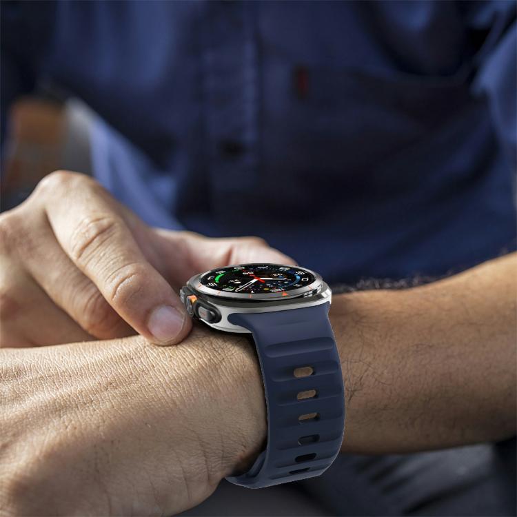 For Samsung Galaxy Watch Ultra 47mm / Ultra 2025 Kalebol Wave Reverse Buckle Silicone Strap(Midnight Blue) - free shipping - PMC TechLife - Order now!