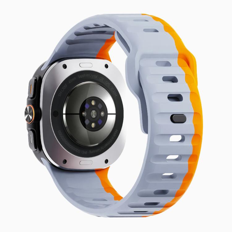 For Samsung Galaxy Watch Ultra 47mm / Ultra 2025 Kalebol Wave Reverse Buckle Silicone Strap(Wild Path Gray Orange) - free shipping - PMC TechLife - Order now!