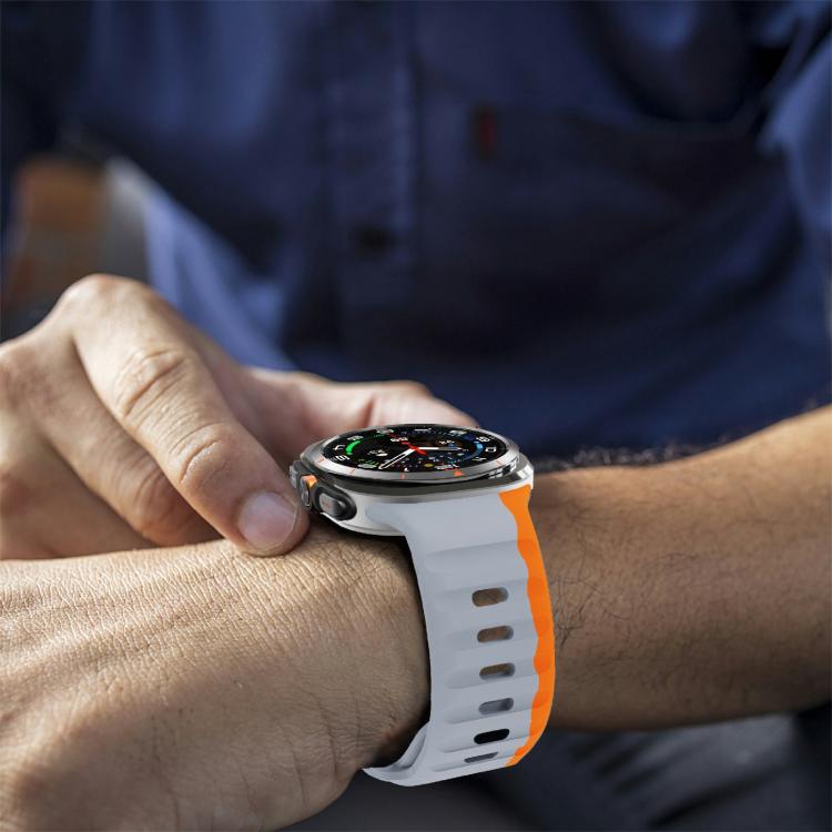 For Samsung Galaxy Watch Ultra 47mm / Ultra 2025 Kalebol Wave Reverse Buckle Silicone Strap(Wild Path Gray Orange) - free shipping - PMC TechLife - Order now!
