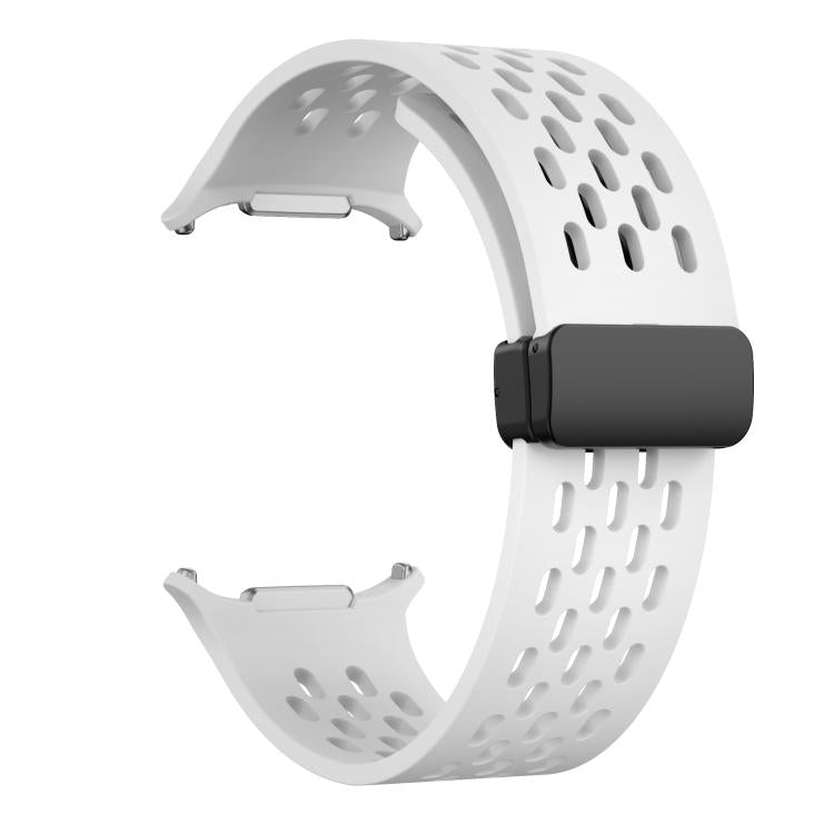 For Samsung Galaxy Watch Ultra 47mm / Ultra 2025 Kalebol Mesh Magnetic Silicone Watch Strap(White) - free shipping - PMC TechLife - Order now!