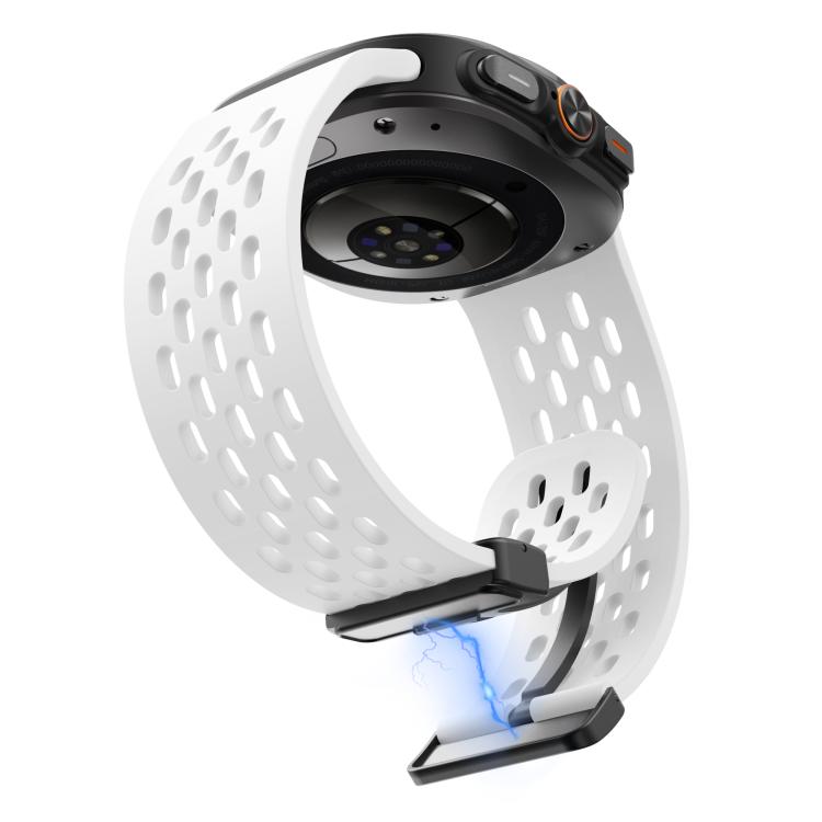 For Samsung Galaxy Watch Ultra 47mm / Ultra 2025 Kalebol Mesh Magnetic Silicone Watch Strap(White) - free shipping - PMC TechLife - Order now!