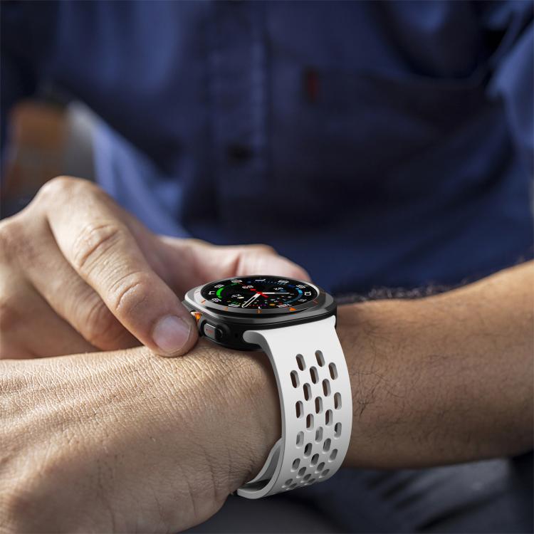 For Samsung Galaxy Watch Ultra 47mm / Ultra 2025 Kalebol Mesh Magnetic Silicone Watch Strap(White) - free shipping - PMC TechLife - Order now!