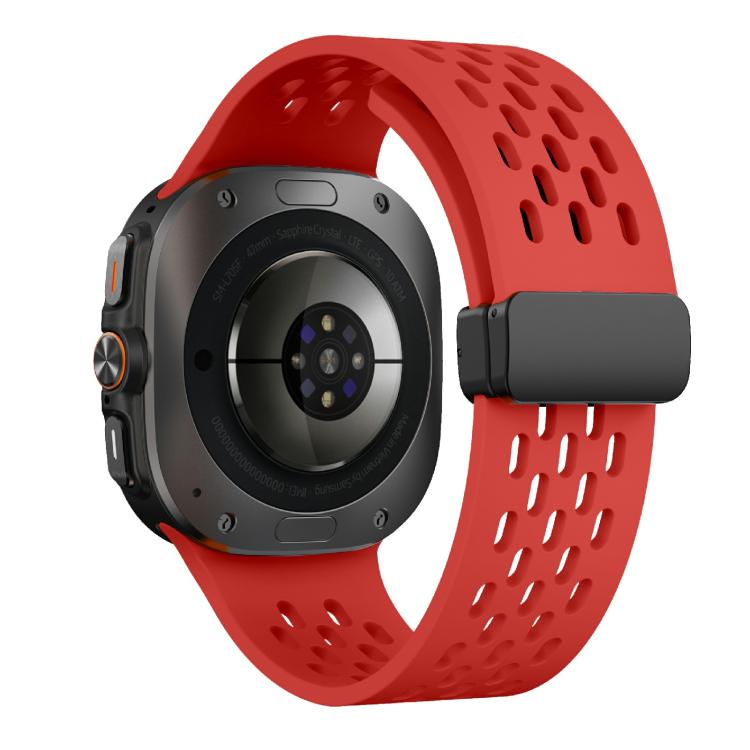 For Samsung Galaxy Watch Ultra 47mm / Ultra 2025 Kalebol Mesh Magnetic Silicone Watch Strap(Red) - free shipping - PMC TechLife - Order now!