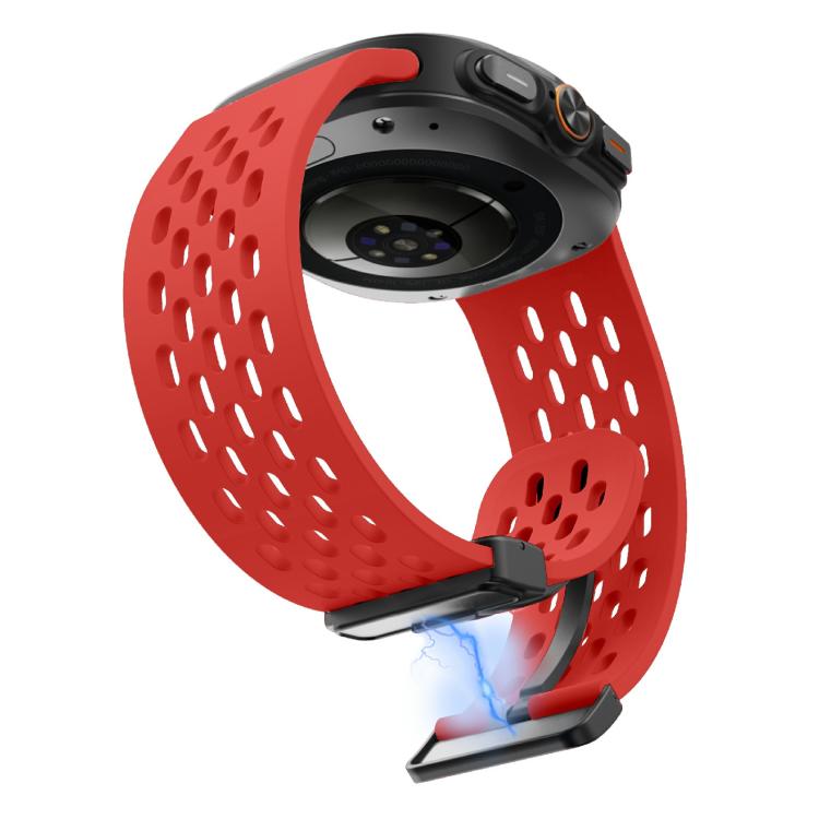 For Samsung Galaxy Watch Ultra 47mm / Ultra 2025 Kalebol Mesh Magnetic Silicone Watch Strap(Red) - free shipping - PMC TechLife - Order now!