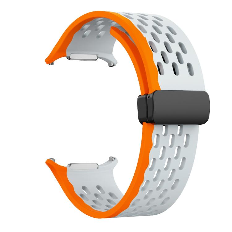 For Samsung Galaxy Watch Ultra 47mm / Ultra 2025 Kalebol Mesh Magnetic Silicone Watch Strap(Wild Path Gray Orange) - free shipping - PMC TechLife - Order now!