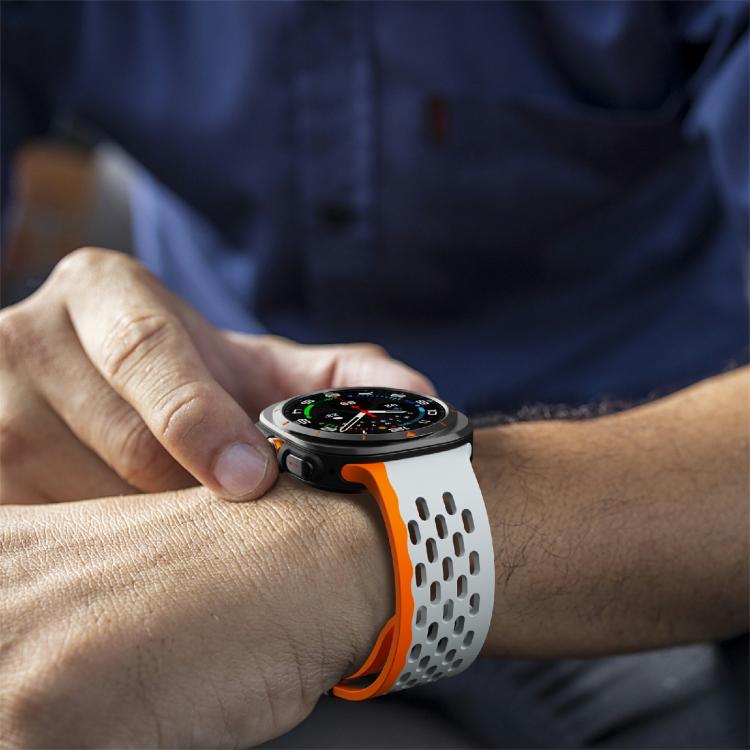For Samsung Galaxy Watch Ultra 47mm / Ultra 2025 Kalebol Mesh Magnetic Silicone Watch Strap(Wild Path Gray Orange) - free shipping - PMC TechLife - Order now!