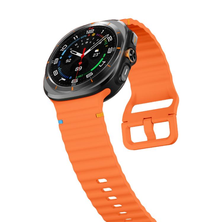 For Samsung Galaxy Watch Ultra 47mm / Ultra 2025 Kalebol Wave Stitching Silicone Strap(Orange) - free shipping - PMC TechLife - Order now!