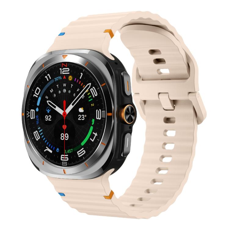 For Samsung Galaxy Watch Ultra 47mm / Ultra 2025 Kalebol Wave Stitching Silicone Strap(Pink) - free shipping - PMC TechLife - Order now!