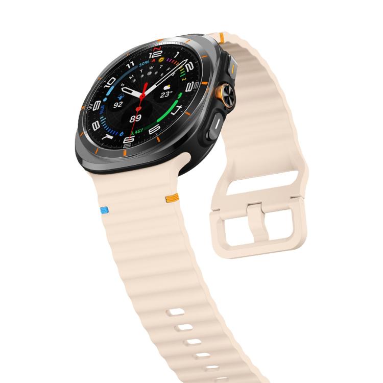 For Samsung Galaxy Watch Ultra 47mm / Ultra 2025 Kalebol Wave Stitching Silicone Strap(Pink) - free shipping - PMC TechLife - Order now!