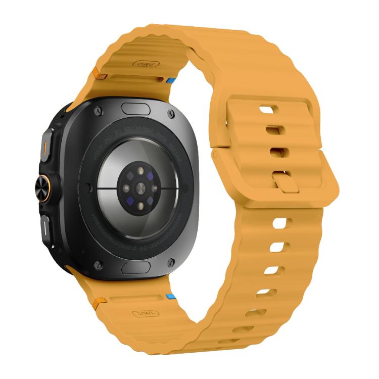 For Samsung Galaxy Watch Ultra 47mm / Ultra 2025 Kalebol Wave Stitching Silicone Strap(Yellow) - free shipping - PMC TechLife - Order now!