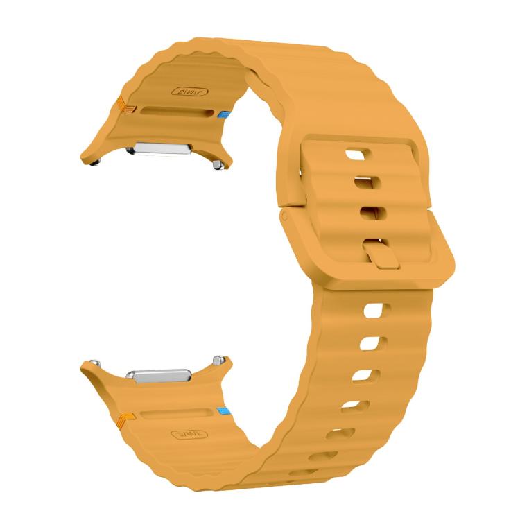 For Samsung Galaxy Watch Ultra 47mm / Ultra 2025 Kalebol Wave Stitching Silicone Strap(Yellow) - free shipping - PMC TechLife - Order now!