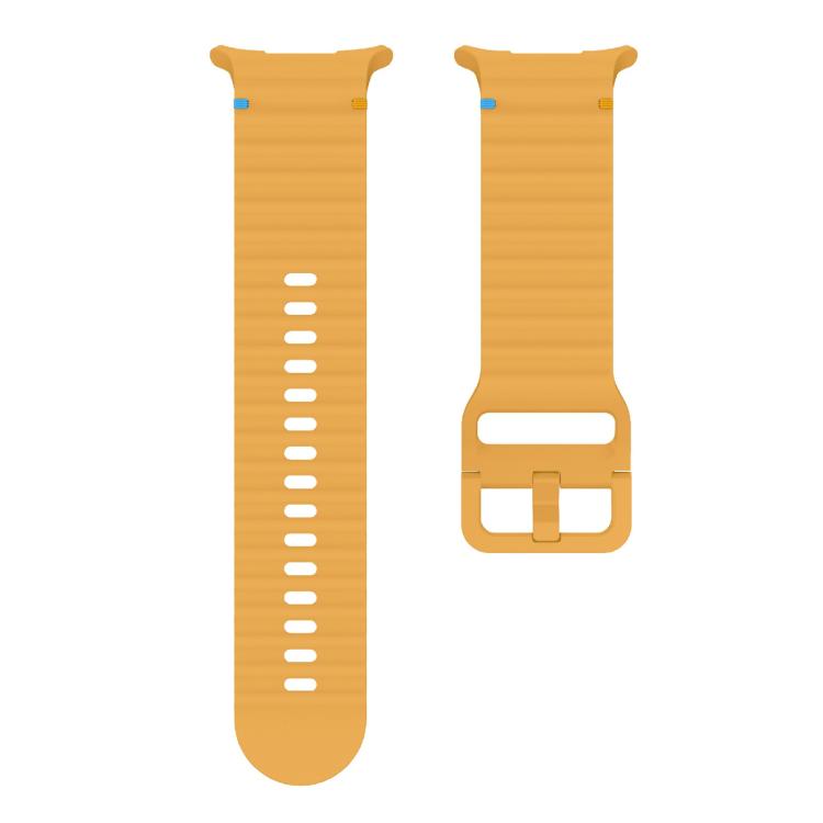 For Samsung Galaxy Watch Ultra 47mm / Ultra 2025 Kalebol Wave Stitching Silicone Strap(Yellow) - free shipping - PMC TechLife - Order now!