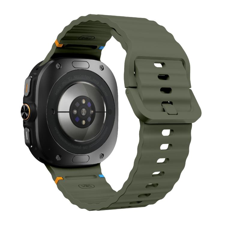 For Samsung Galaxy Watch Ultra 47mm / Ultra 2025 Kalebol Wave Stitching Silicone Strap(Army Green) - free shipping - PMC TechLife - Order now!