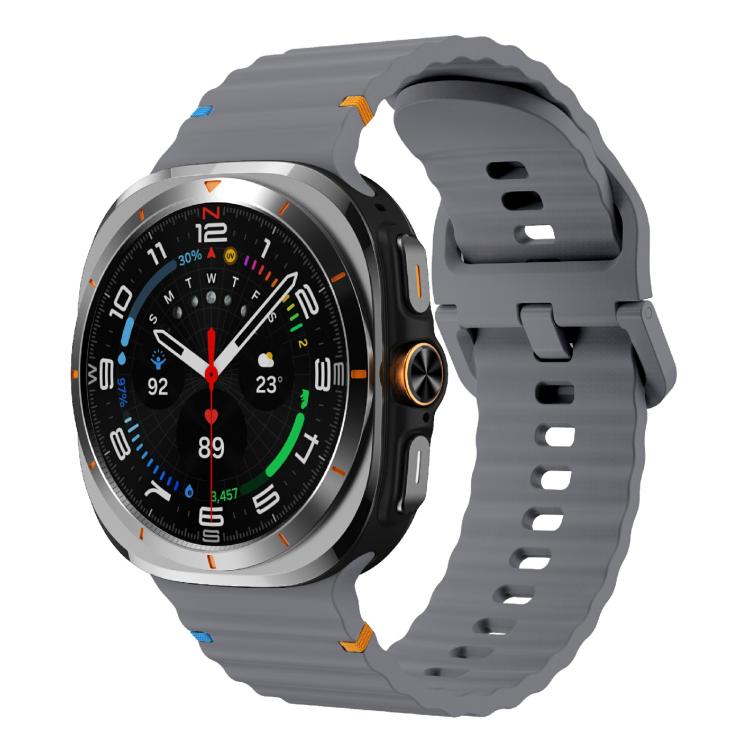 For Samsung Galaxy Watch Ultra 47mm / Ultra 2025 Kalebol Wave Stitching Silicone Strap(Space Grey) - free shipping - PMC TechLife - Order now!
