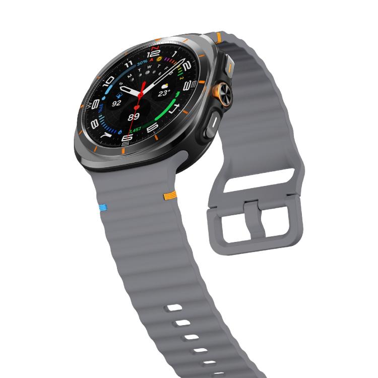 For Samsung Galaxy Watch Ultra 47mm / Ultra 2025 Kalebol Wave Stitching Silicone Strap(Space Grey) - free shipping - PMC TechLife - Order now!
