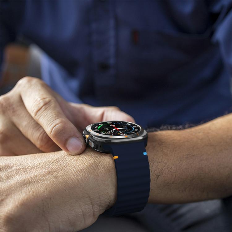For Samsung Galaxy Watch Ultra 47mm / Ultra 2025 Kalebol Wave Stitching Silicone Strap(Midnight Blue) - free shipping - PMC TechLife - Order now!