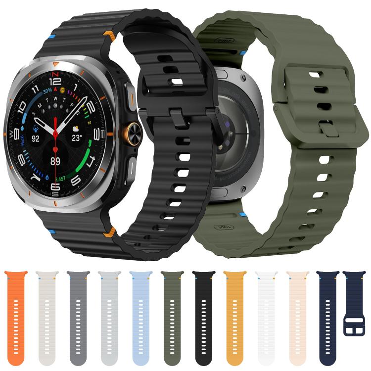 For Samsung Galaxy Watch Ultra 47mm / Ultra 2025 Kalebol Wave Stitching Silicone Strap(Pink) - free shipping - PMC TechLife - Order now!
