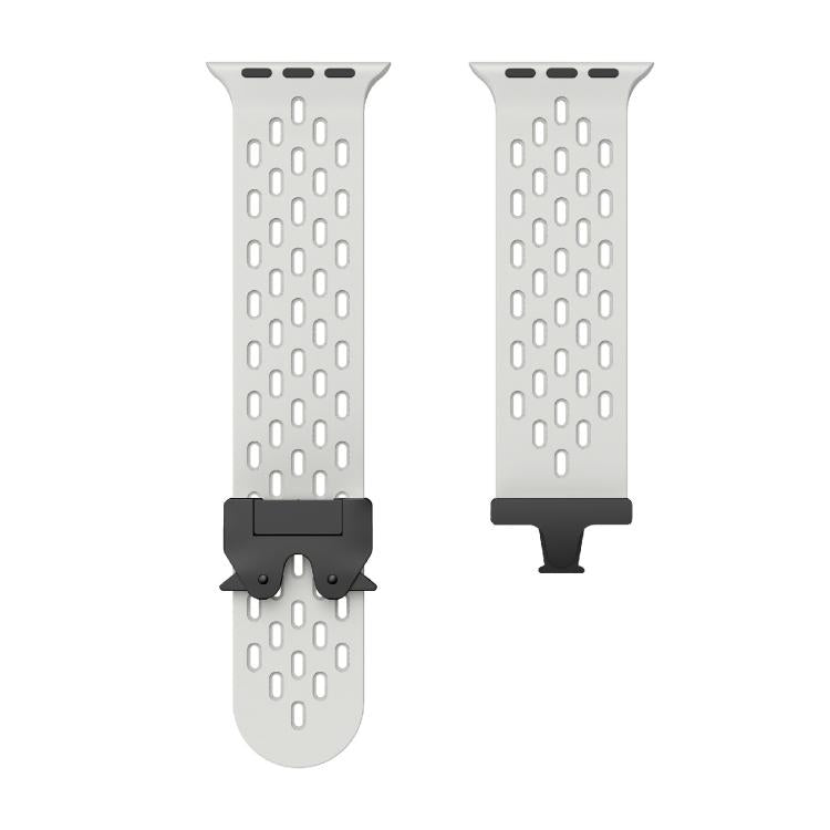 For Apple Watch 46mm / 49mm / 45mm / 44mm Kalebol Mesh Umbrella Buckle Silicone Watch Strap(Grey) - Watch Bands by Kalebol | Online Shopping South Africa | PMC TechLife | Buy Now Pay Later Mobicred