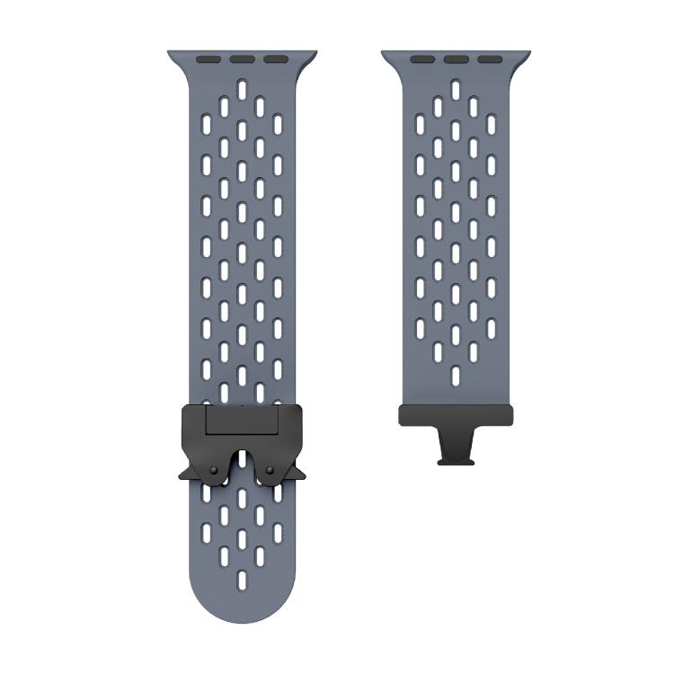For Apple Watch 46mm / 49mm / 45mm / 44mm Kalebol Mesh Umbrella Buckle Silicone Watch Strap(Blue Grey) - Watch Bands by Kalebol | Online Shopping South Africa | PMC TechLife | Buy Now Pay Later Mobicred